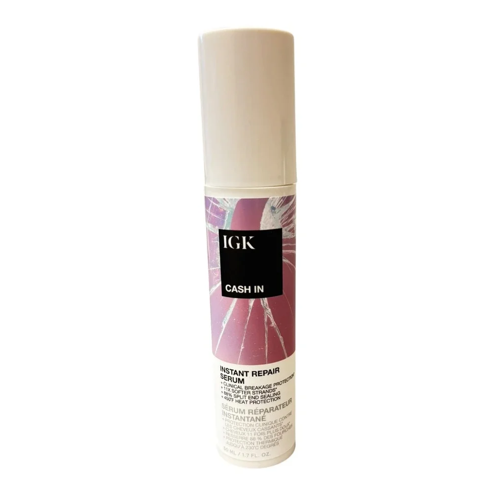 IGK Cash In Instant Repair Serum 1.7 oz Bond Building Vegan Silk Heat Protection